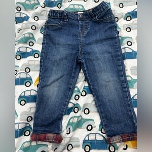 OshKosh B'gosh Blue Kids Jeans with Plaid Cuffs